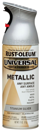 Universal 245220 Metallic Spray Paint, Metallic, Titanium Silver, 11 oz, Can